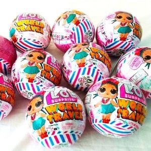 LOT OF 10 :   L.O.L. SURPRISE! - WORLD TRAVEL- DOLL WITH 8+ SURPRISES